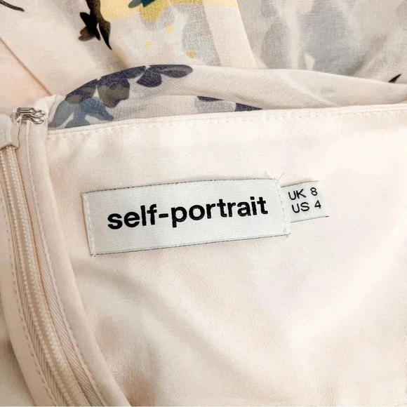 Self-Portrait pink floral ruffle tiered mini dress size 4 - Picture 8 of 13